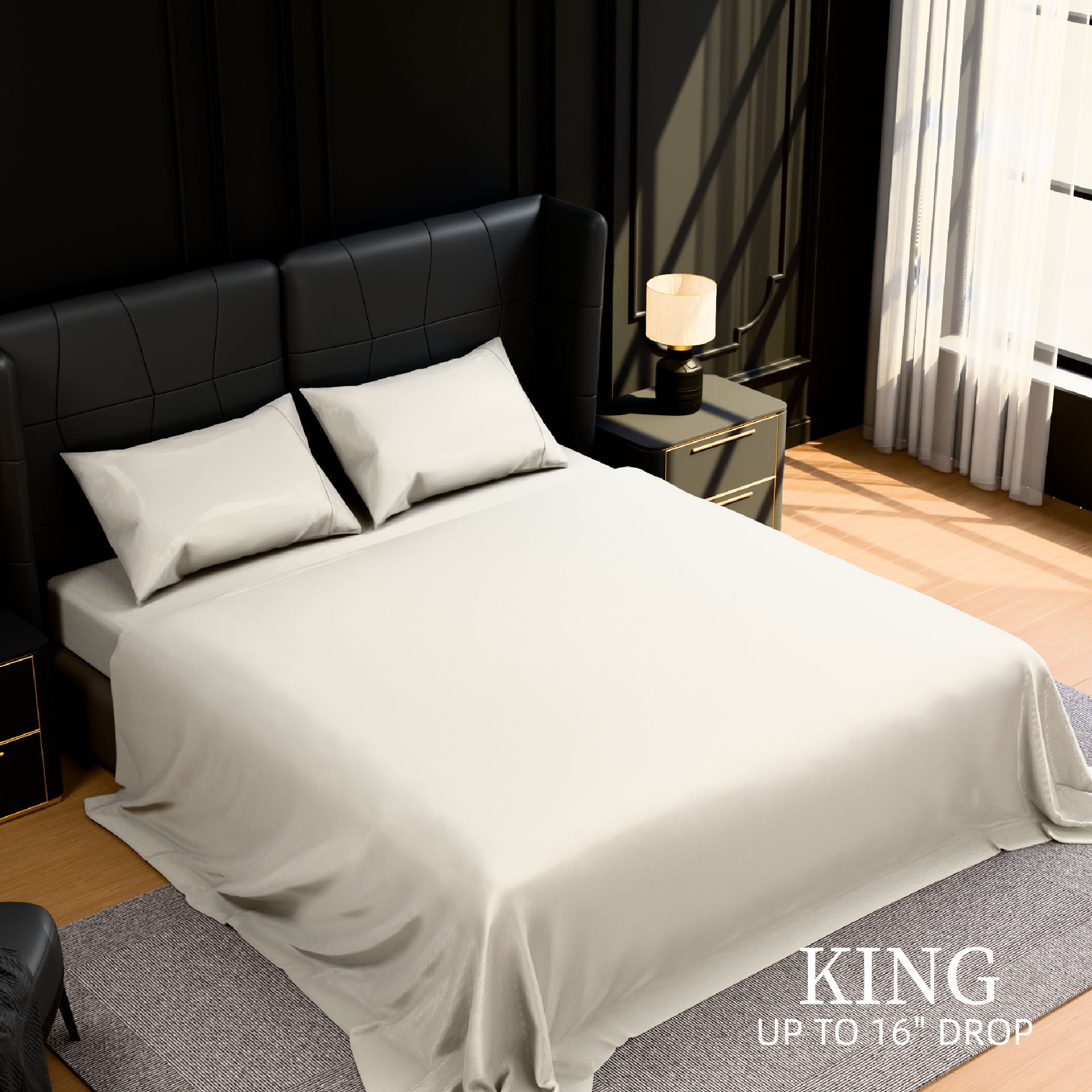 Bedding King Bed Sheets Set - 4 Piece Bedding - Brushed Microfiber - Shrinkage And Fade Resistant - Easy Care (King, White)_voghion.com